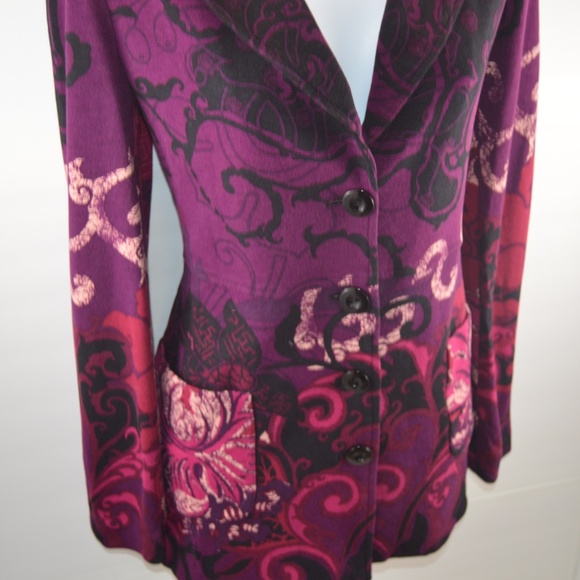 Chico's Purple Paisley Print Blazer - Picture 5 of 8